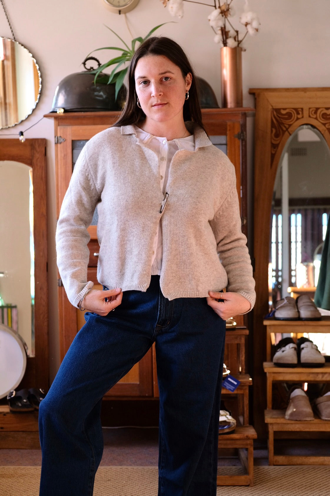Binx Cardigan - Wool Oatmeal