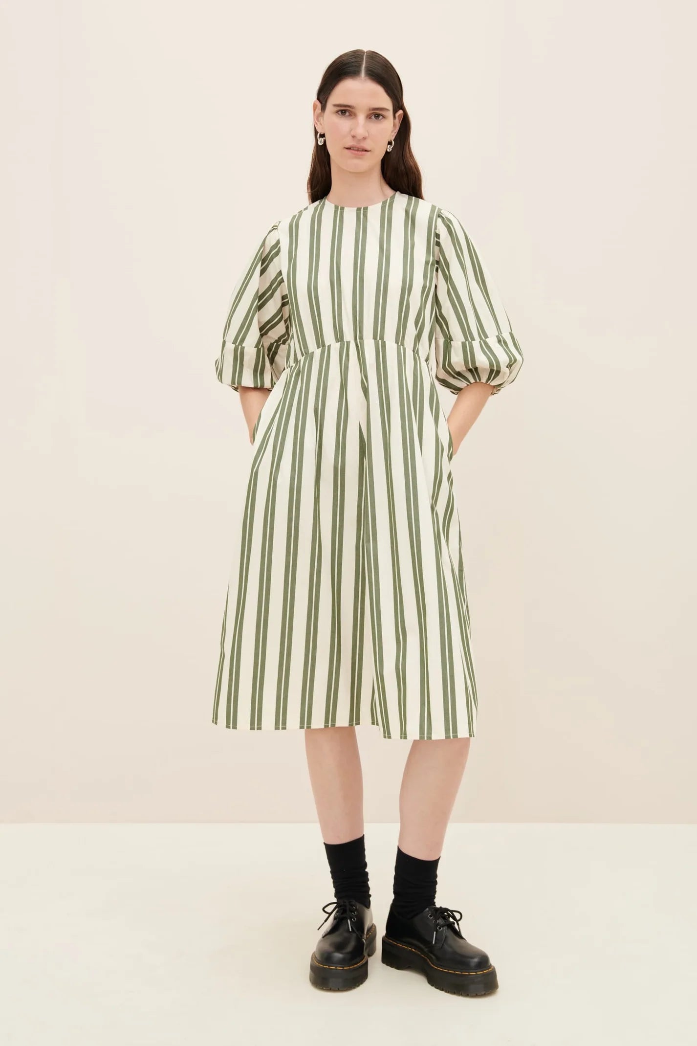 JOAN DRESS - Forest Stripe