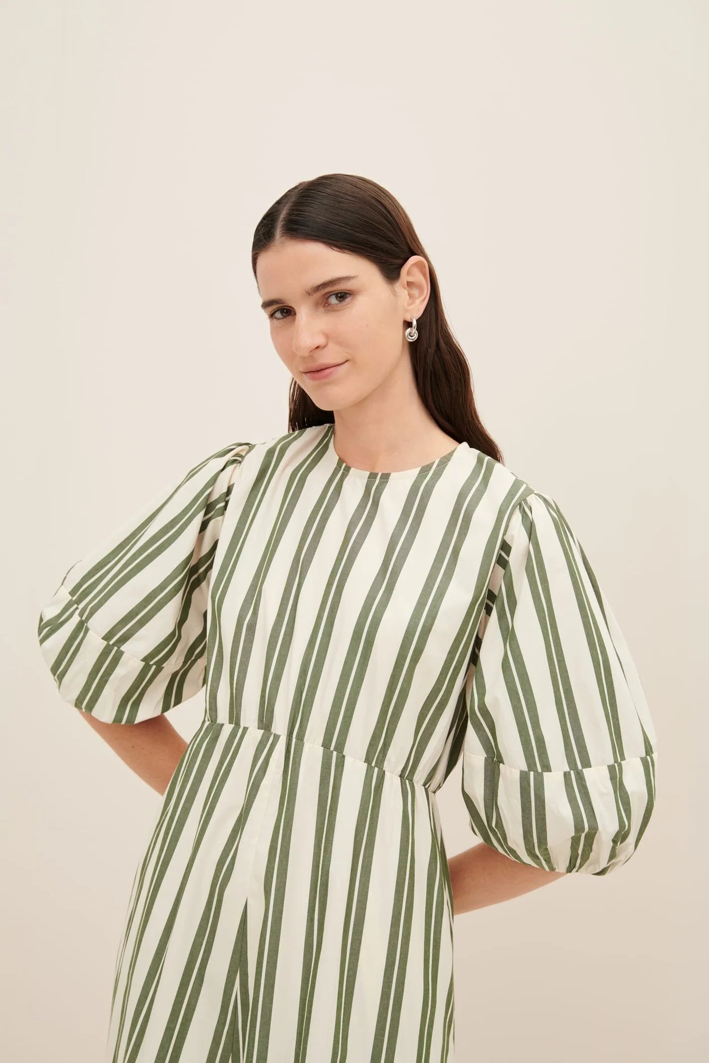 JOAN DRESS - Forest Stripe