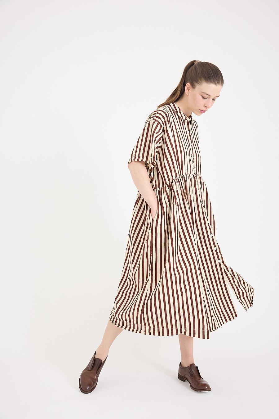Alto Dress in Cotton Coco Stripe