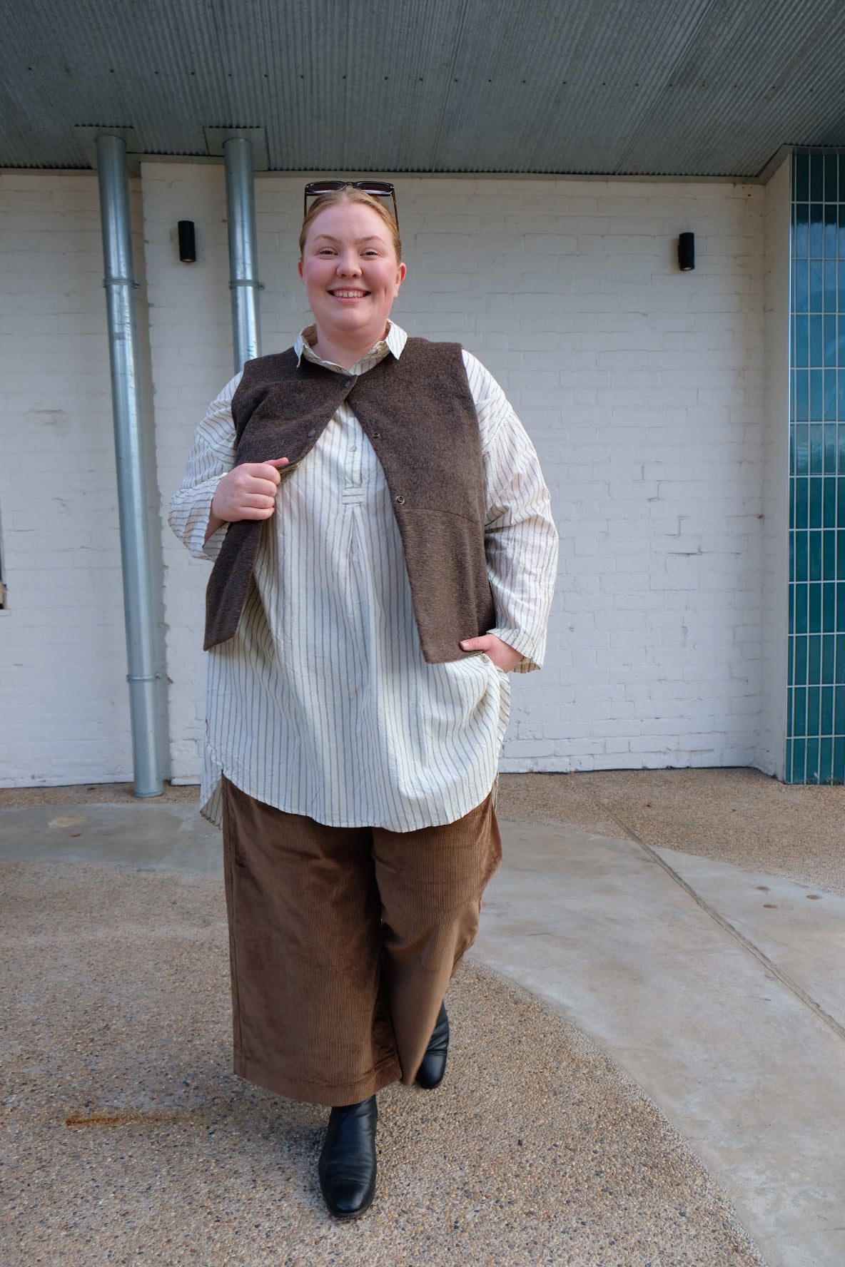 Harper Cotton Shirt - Cream stripe