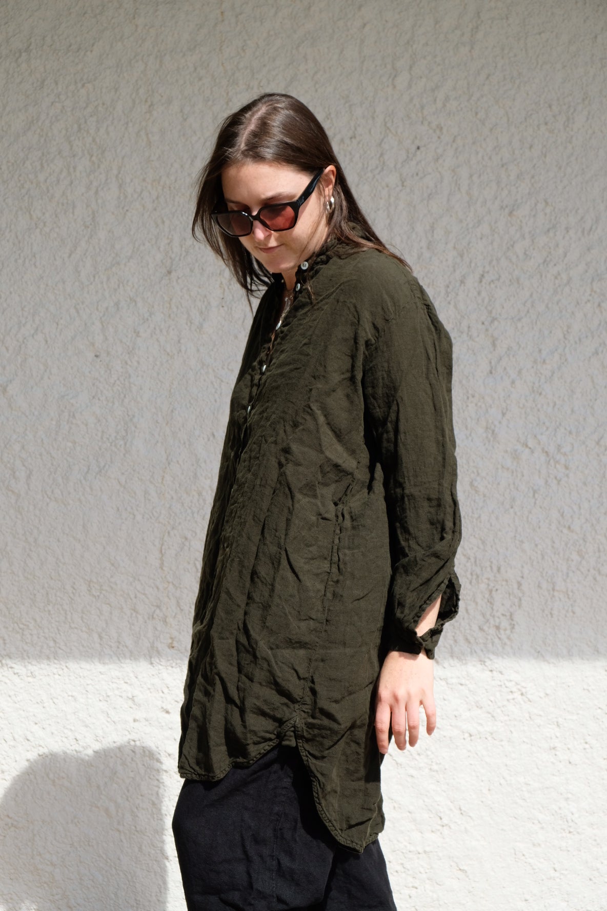 Manon Tunic - Classic Linen - Seaweed