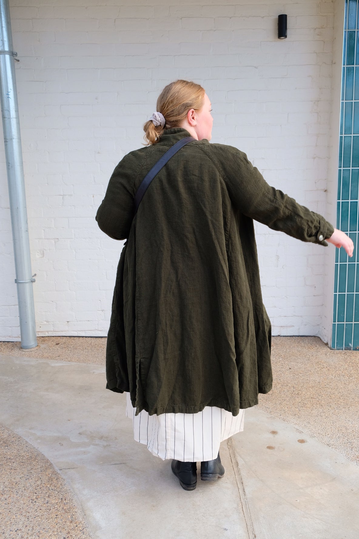 1915 Unisex Duster Jacket - Thick Linen - Seaweed