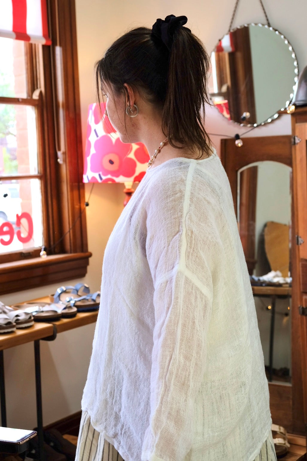 St Barts Linen Top - White