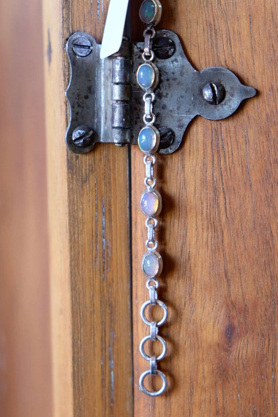 Opal quartz and silver bracelet