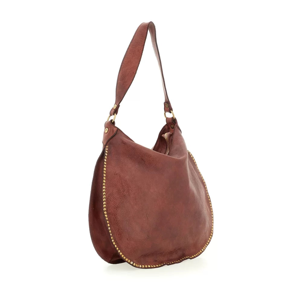 Kura Shoulder Bag with studs - Cognac