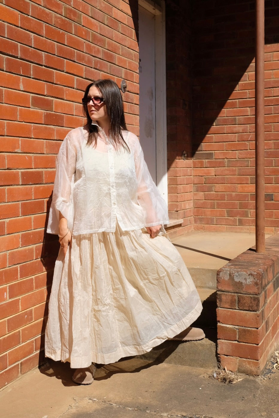 Chiara Shirt Silk Organza - Cream
