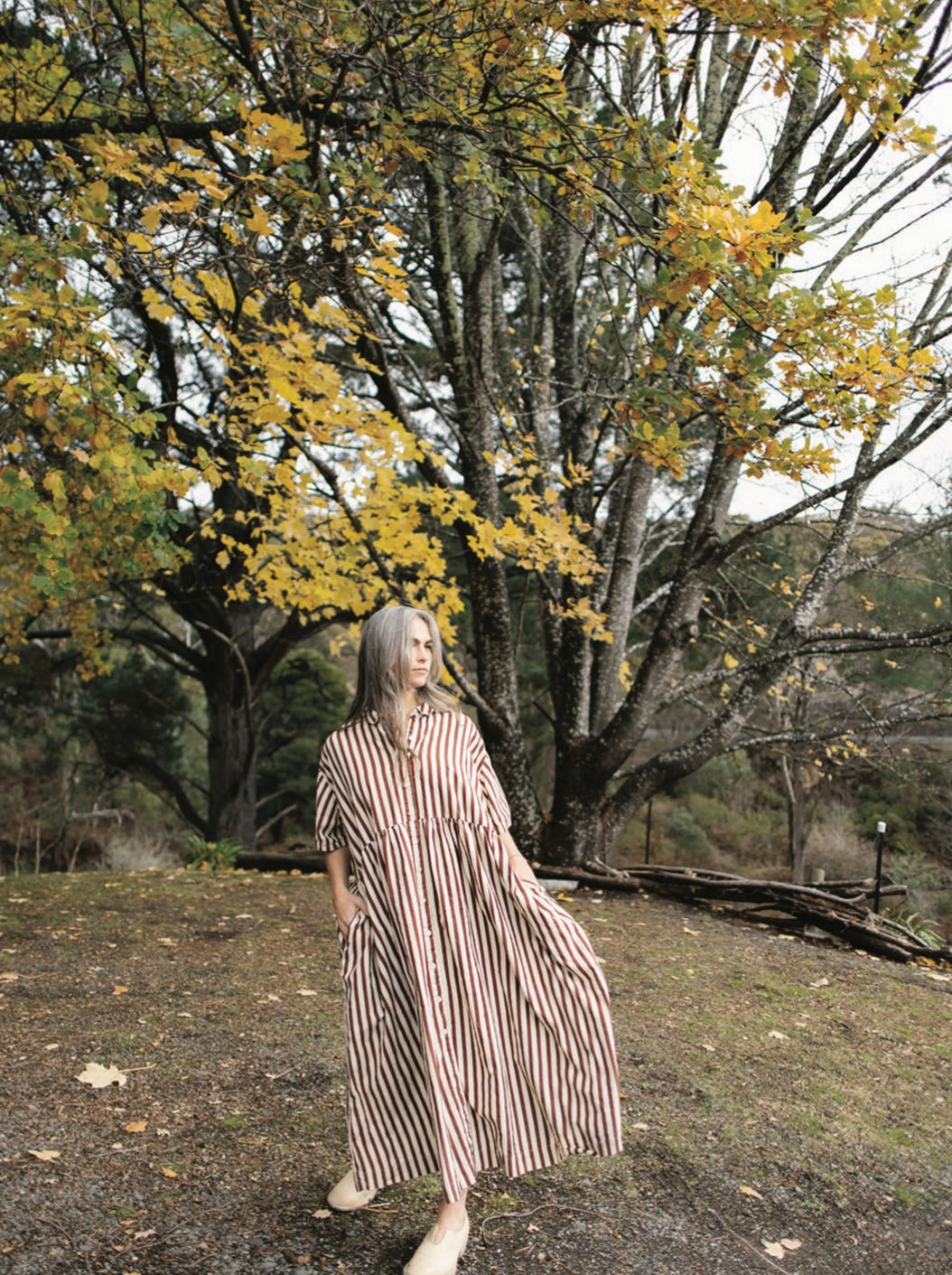 Alto Dress in Cotton Coco Stripe