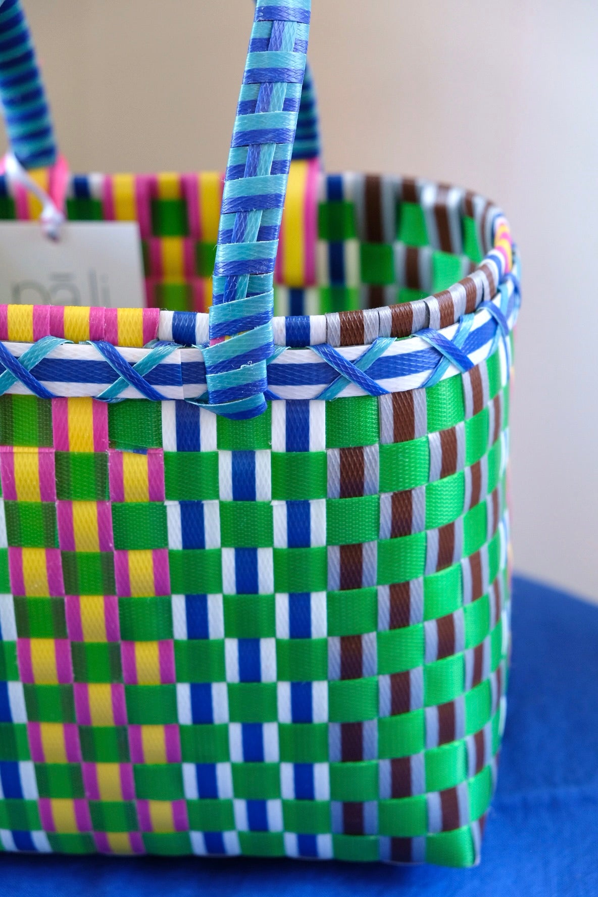 Pali Market Basket Mini - Green/Blue/Yellow/White