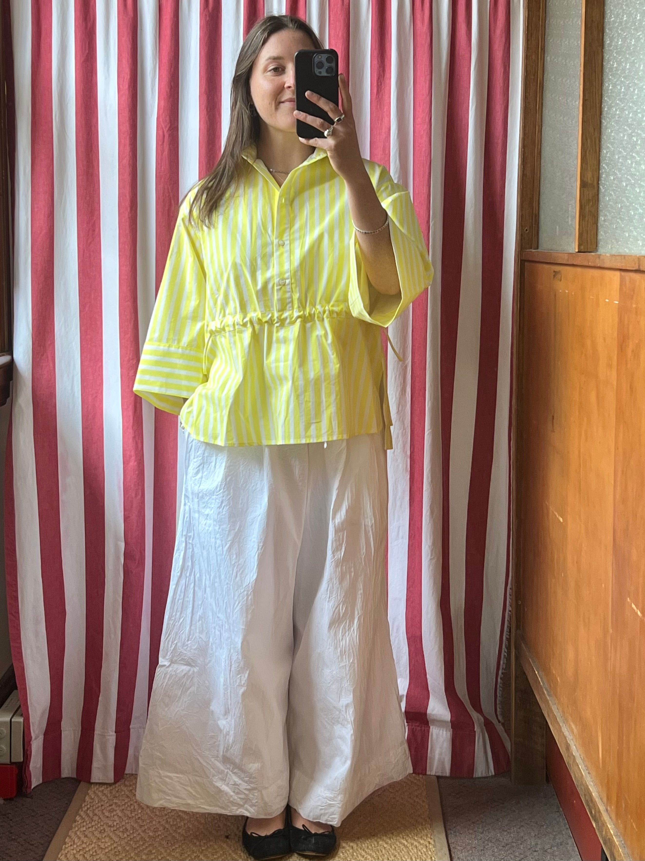 Emily Shirt | Lemon Stripe poplin