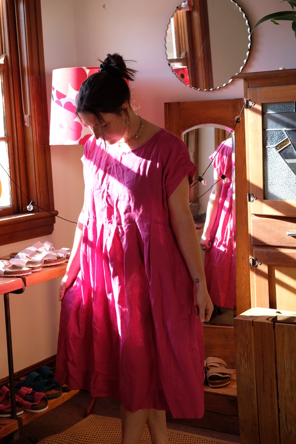 Sibella linen dress - Cerise