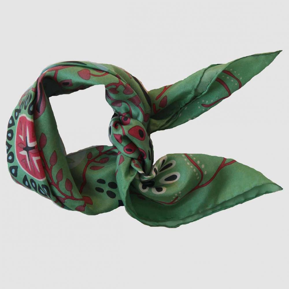 Silk scarf - Green Marushka