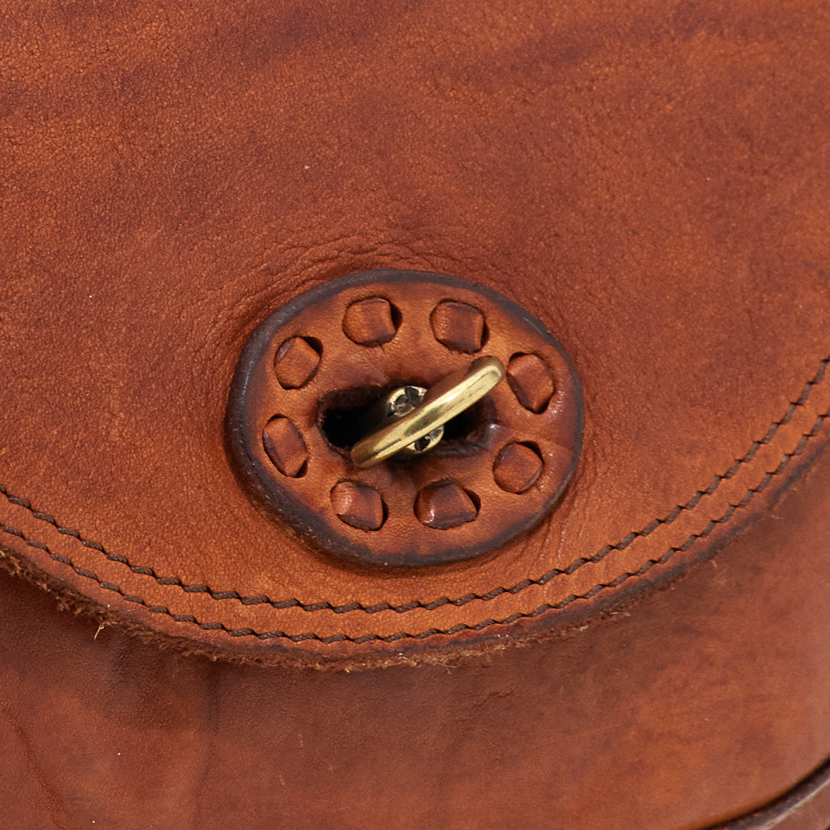 Dalia bag with threading - cognac