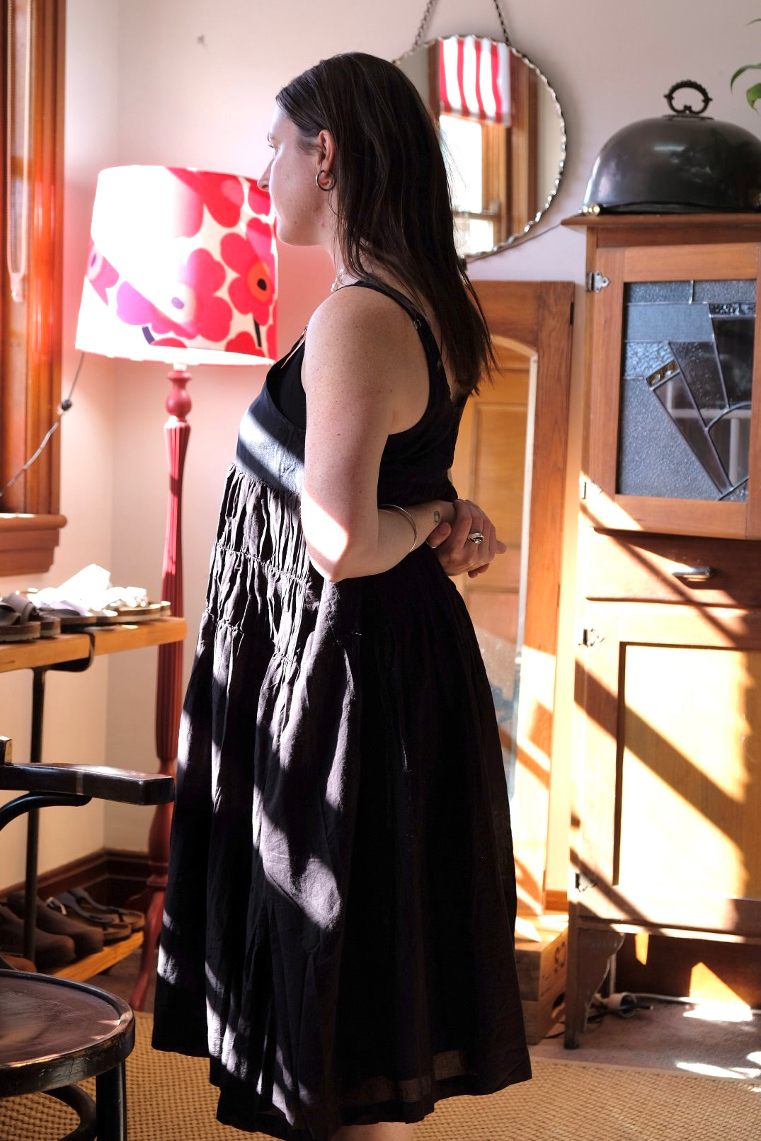 MEERA DRESS - COTTON & SILK - Black