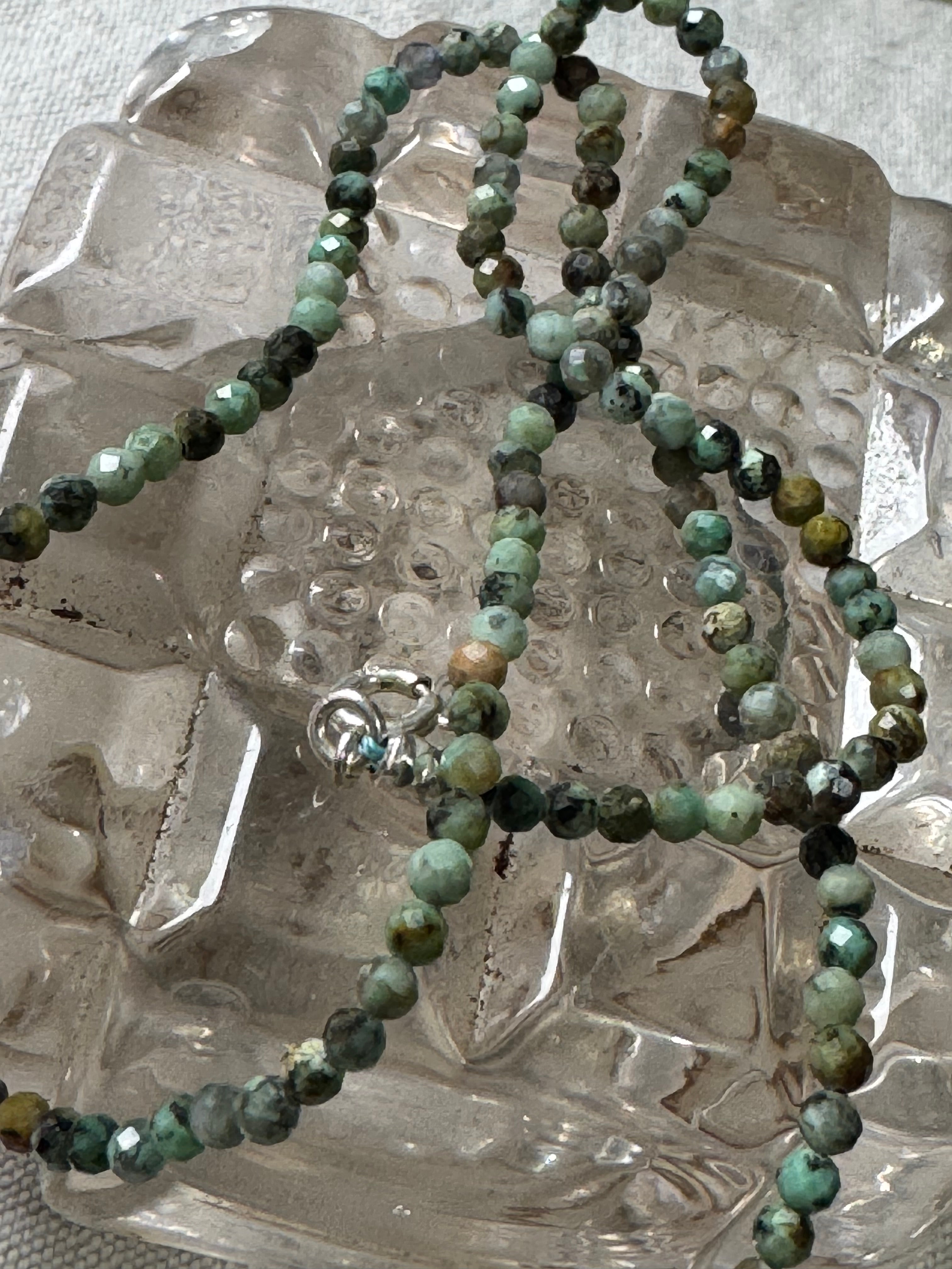 semi-precious stones necklace - amazonite greens