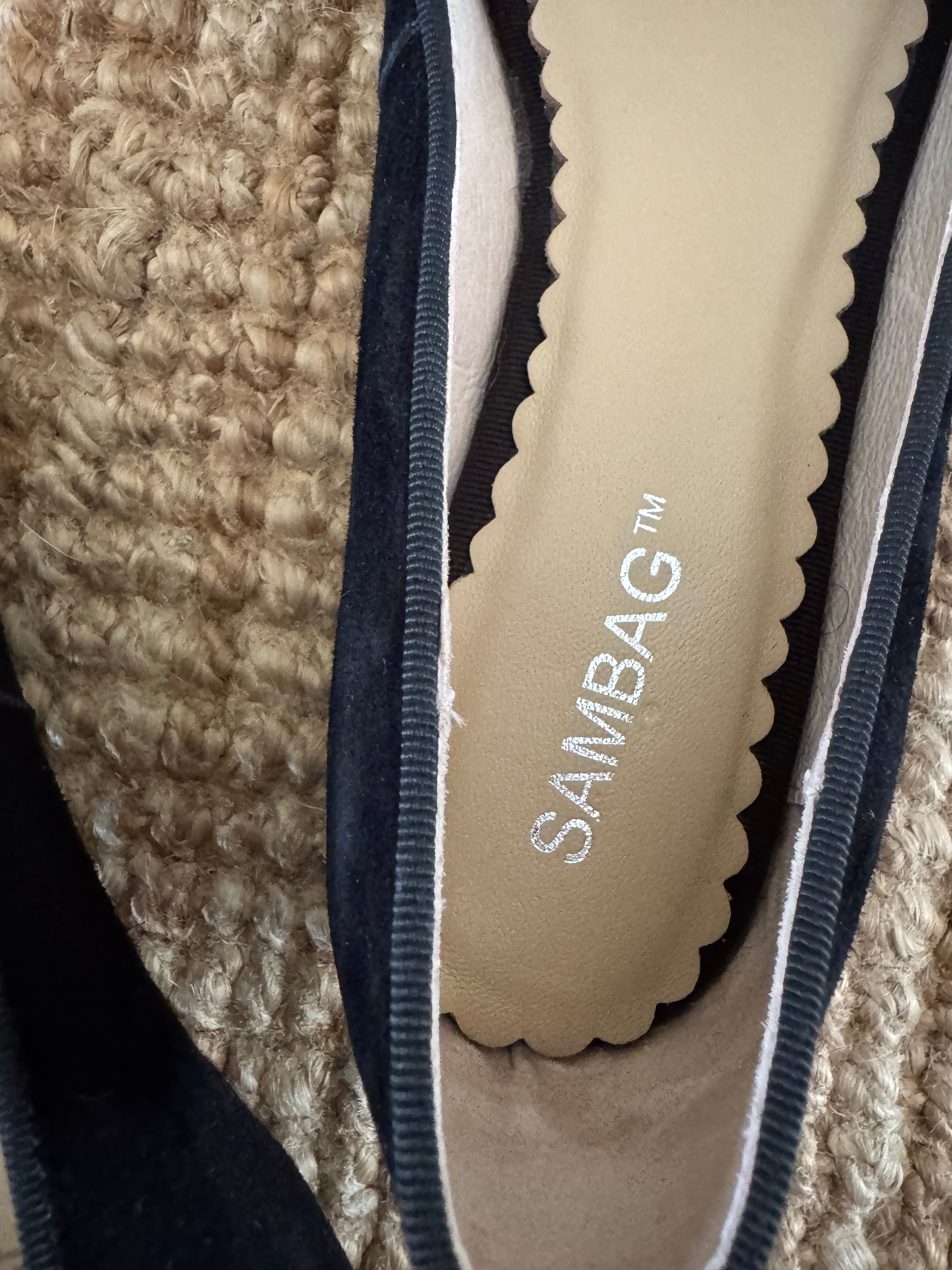 Pre-loved Sambag Tina Black Suede Ballet Flat