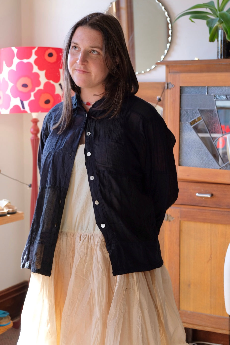 KAHANI SHIRT - COTTON & LINEN - Black