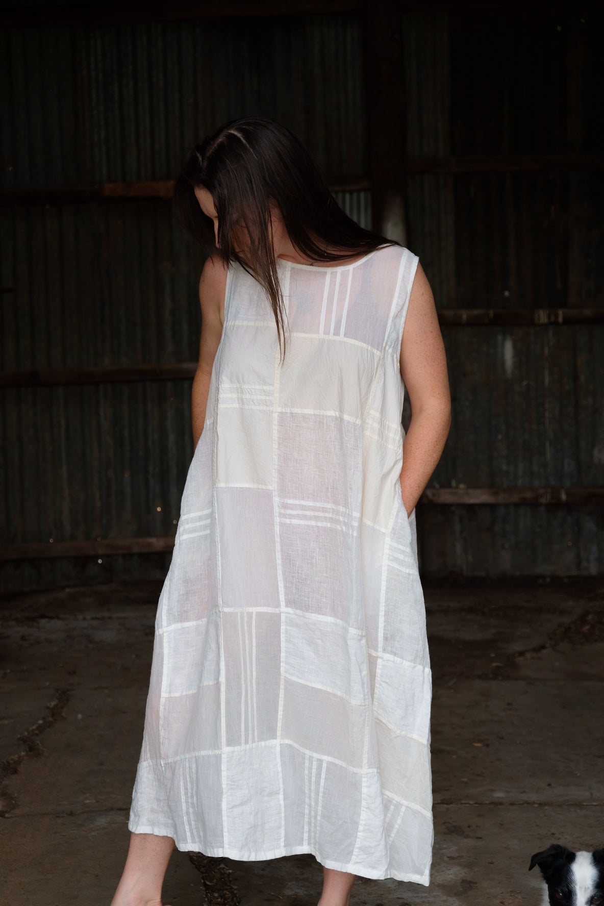MUSKAN DRESS - COTTON & LINEN - Warm White
