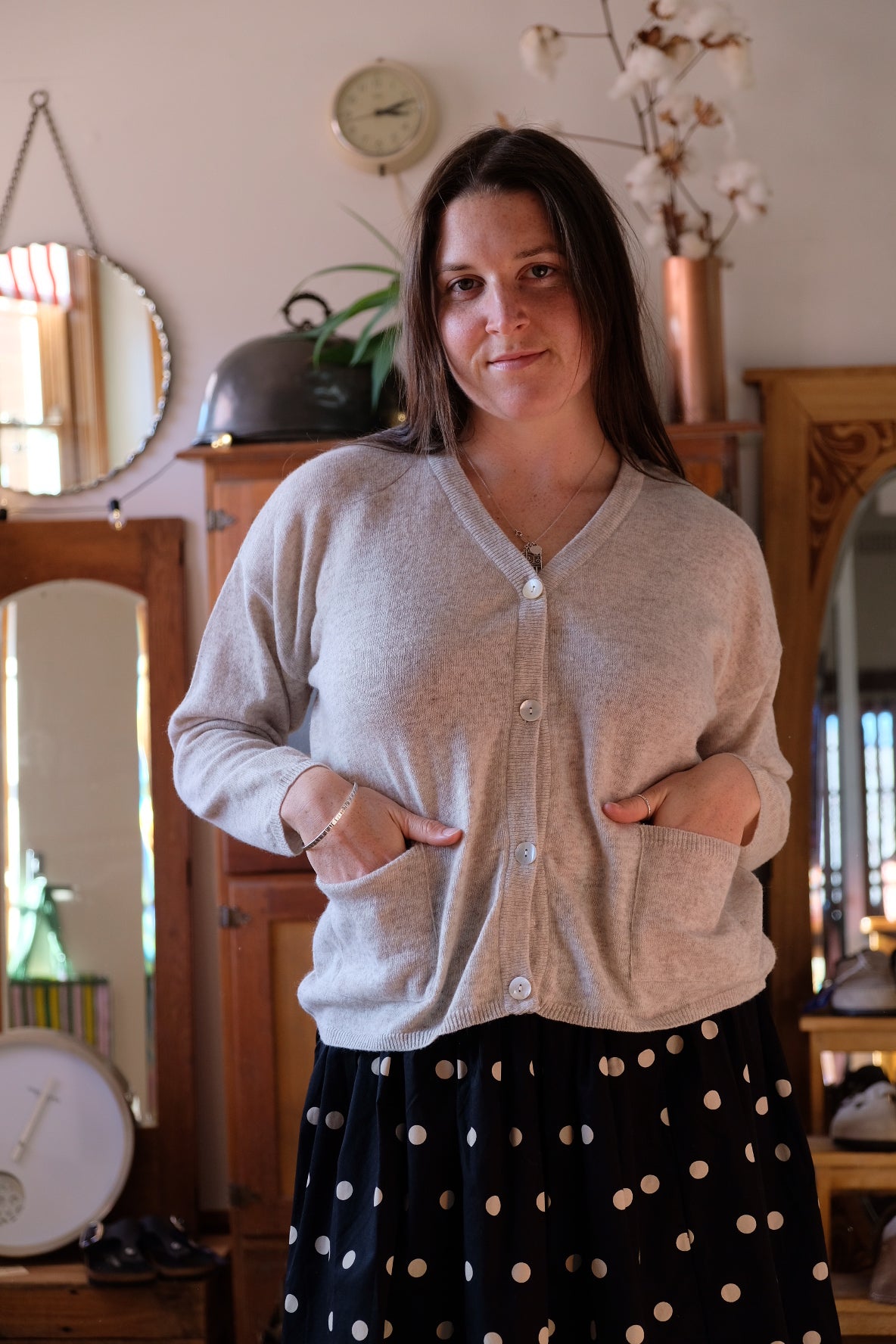 Freya Cardigan Wool - Oatmeal