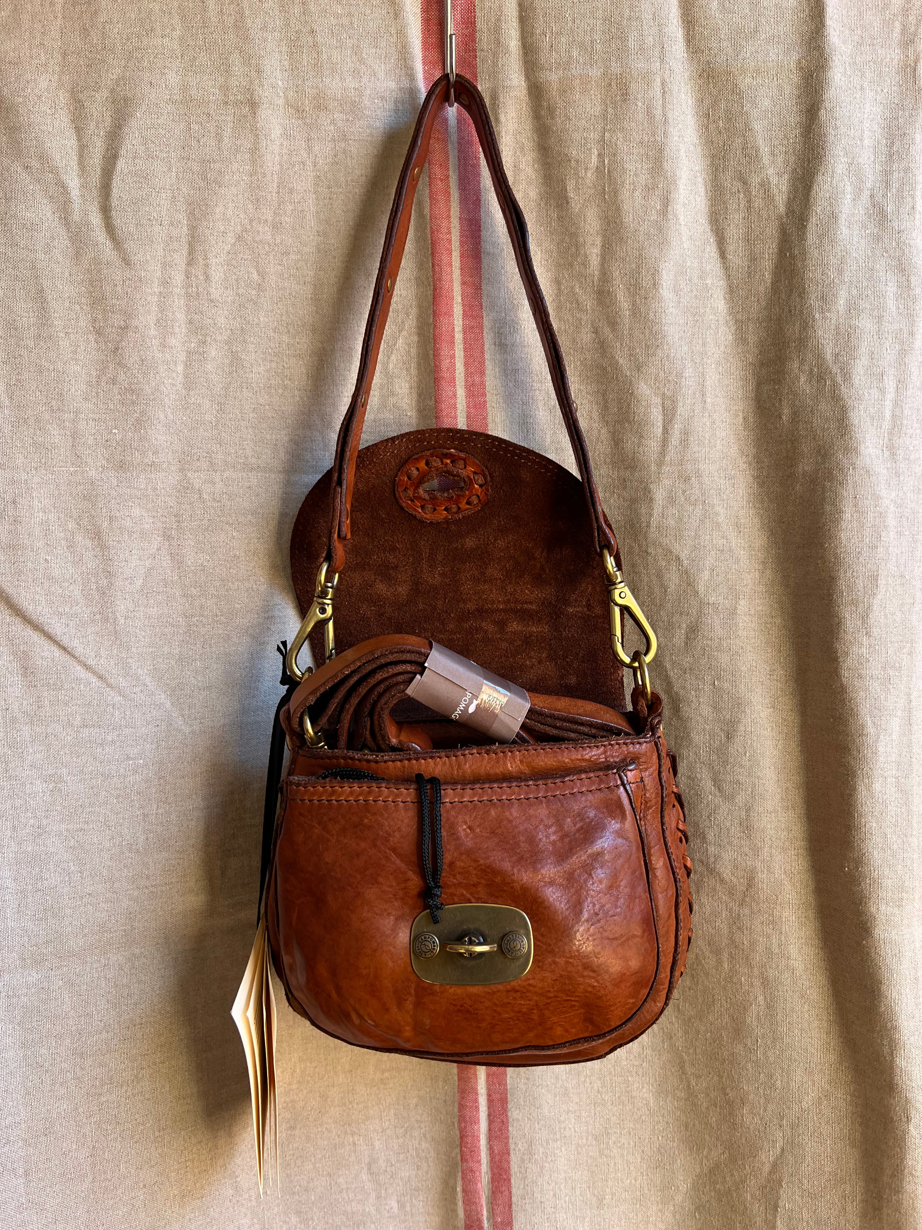 Dalia bag with threading - cognac