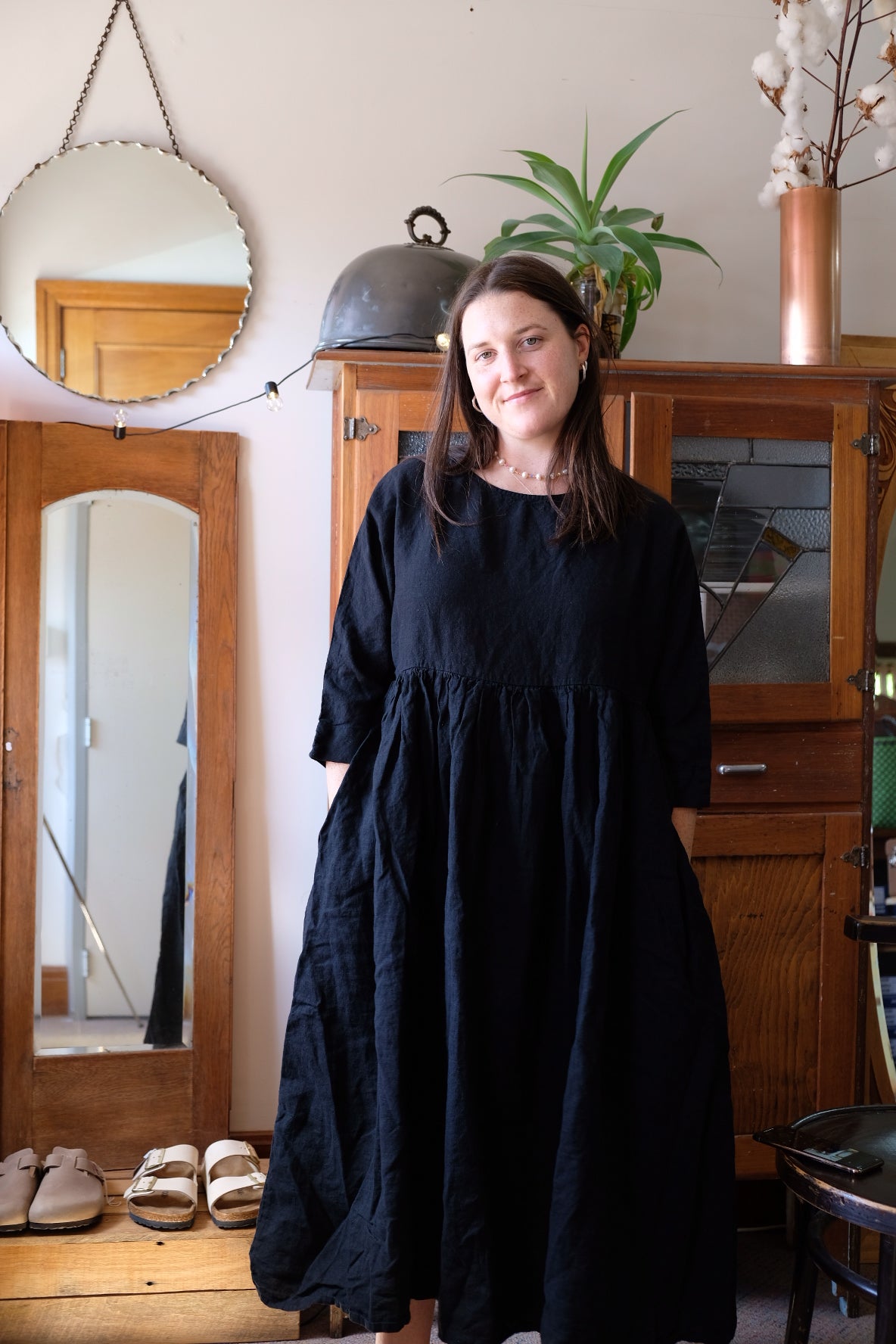 Picnic Dress Linen - Black