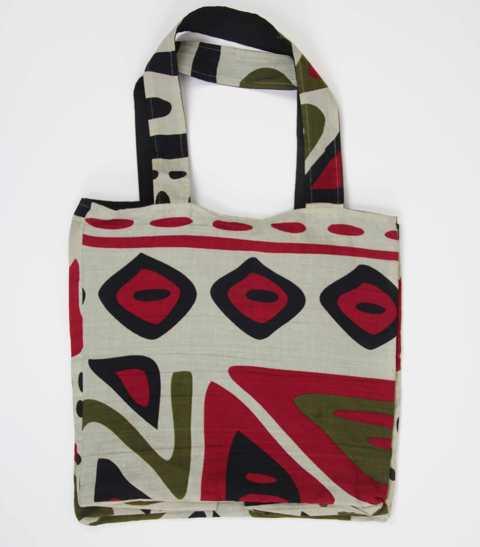 Upcycled Cotton Tote Bag Shangha Bordeaux