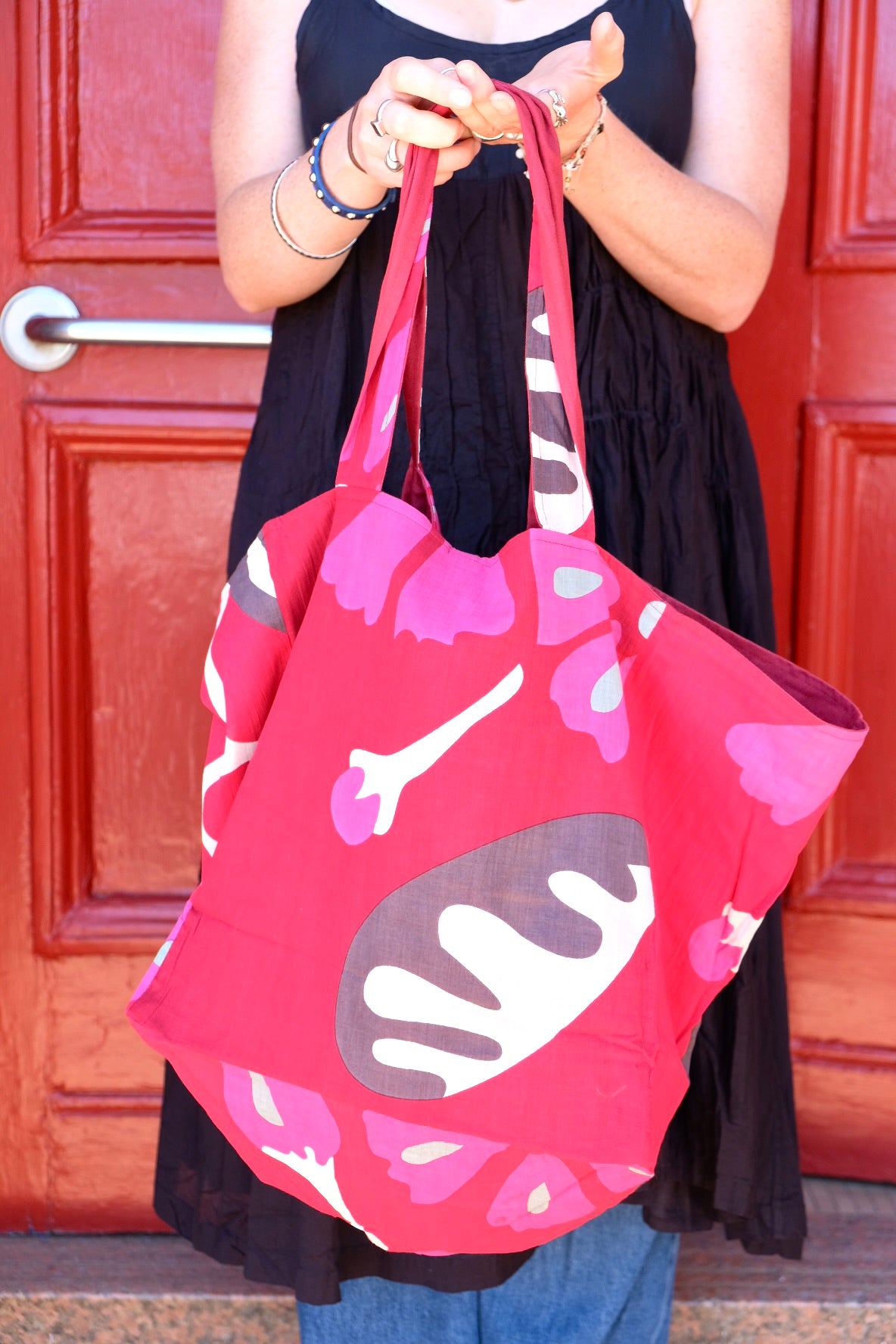 Ecuador Red Upcycling Cotton Tote