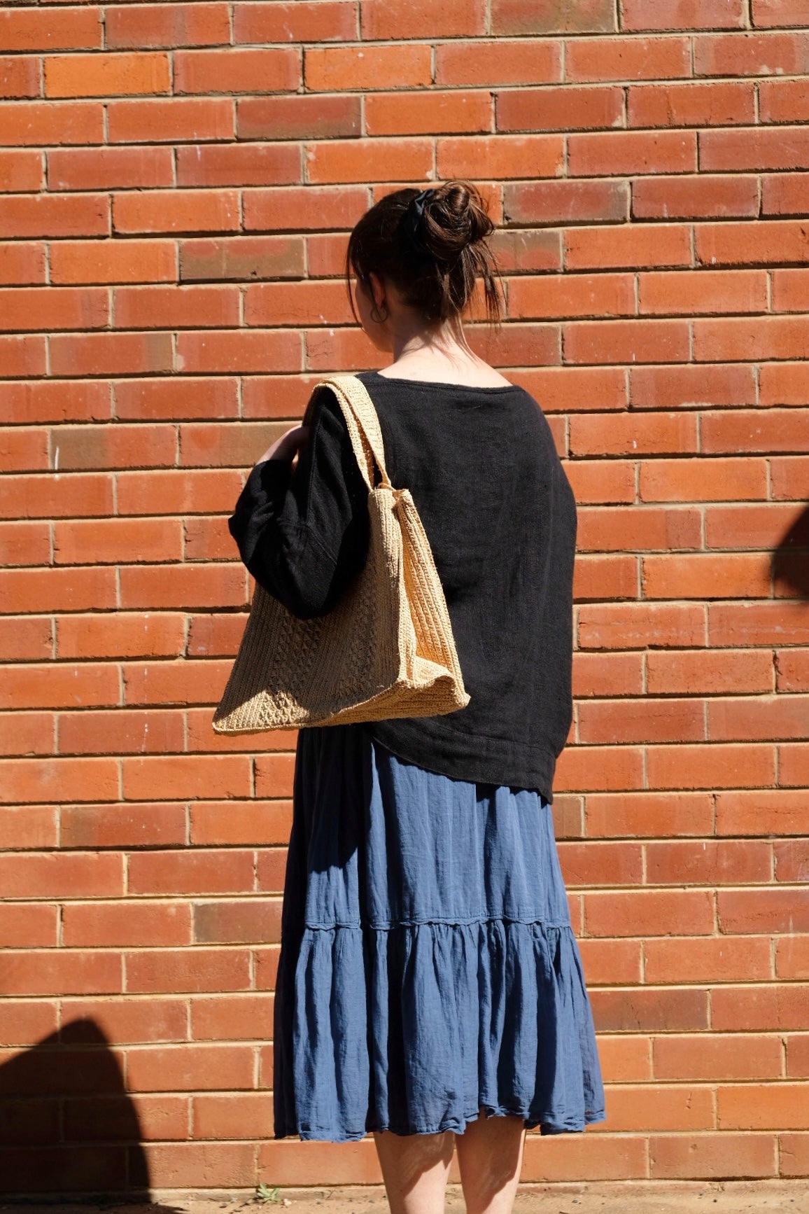 Milly Tiered Skirt Cotton Voile - Denim