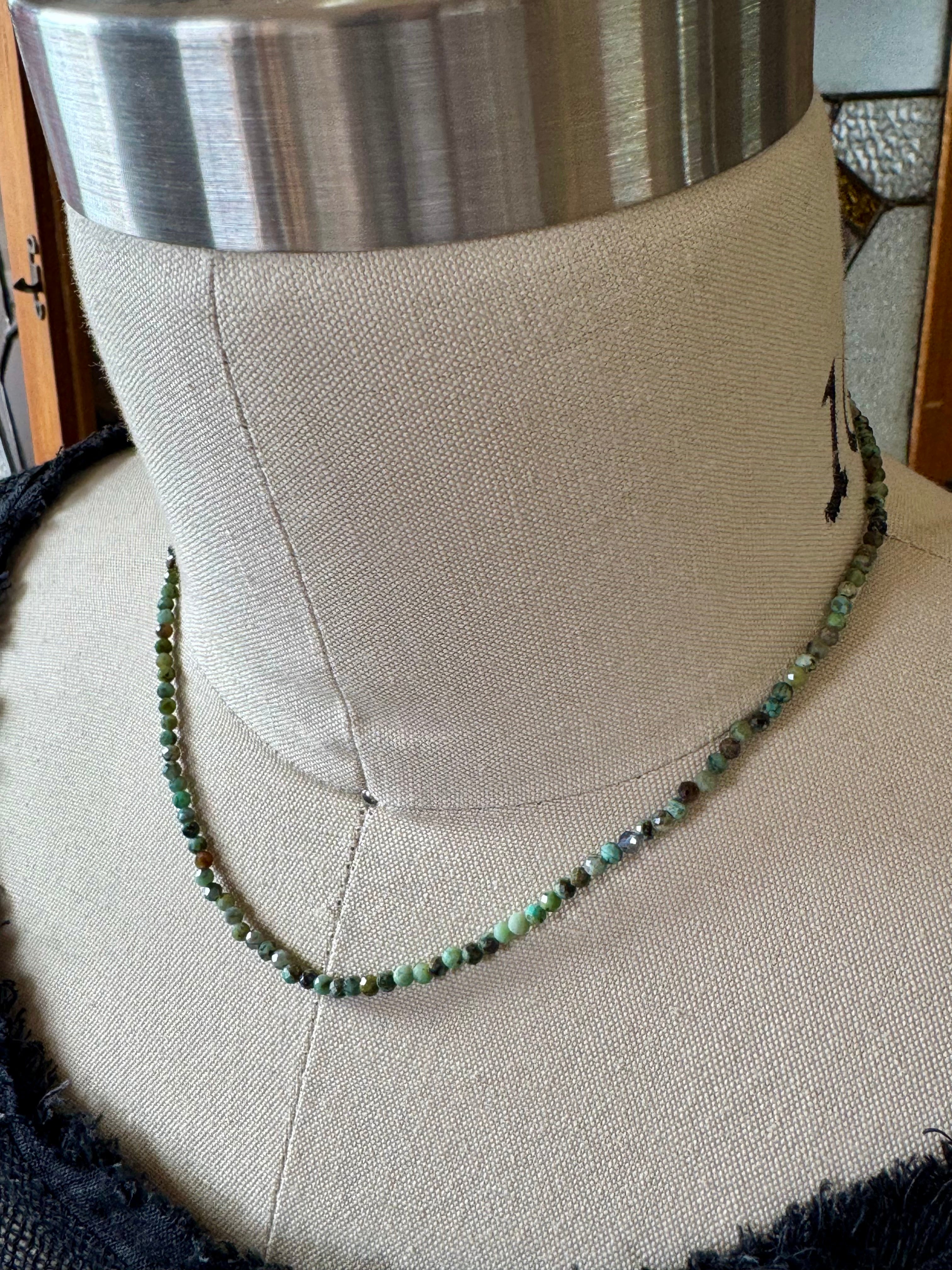 semi-precious stones necklace - amazonite greens