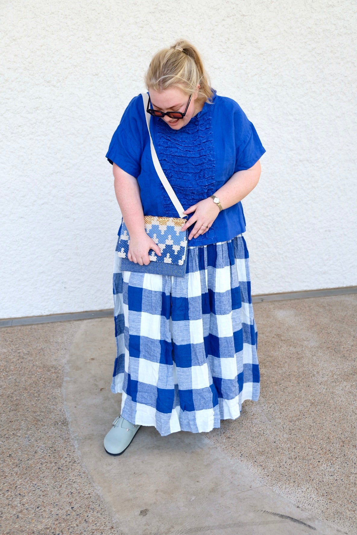 Jua Top - Linen - cobalt