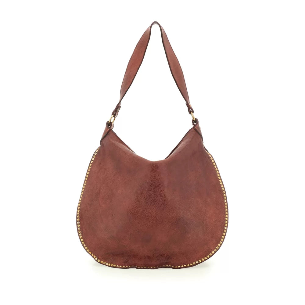 Kura Shoulder Bag with studs - Cognac