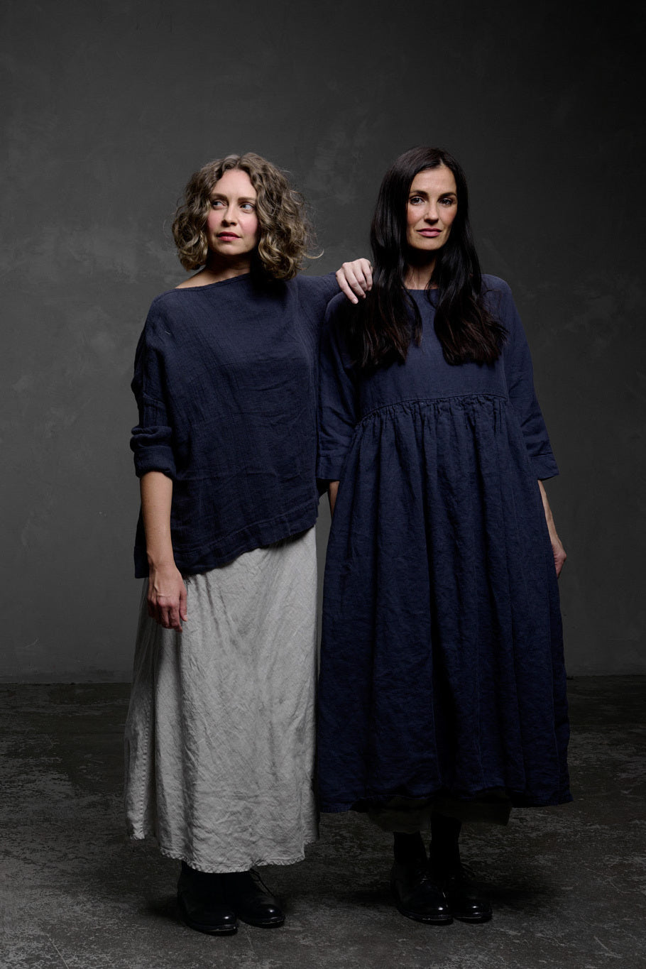 Sailor Boxy Top - Linen Black