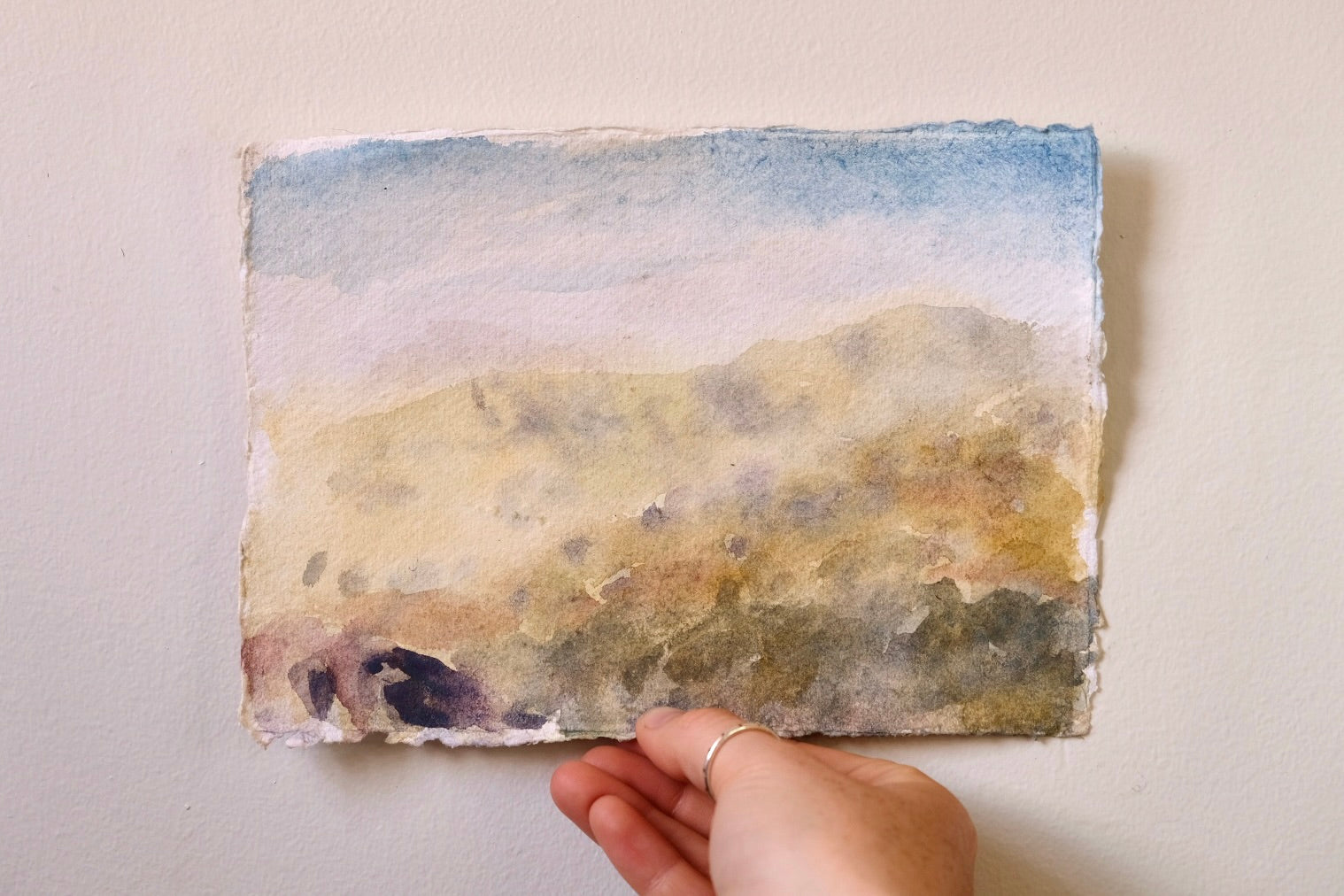 Watercolour Landscape - "Rocky Cowra Hills" by Clementine Belle McIntosh