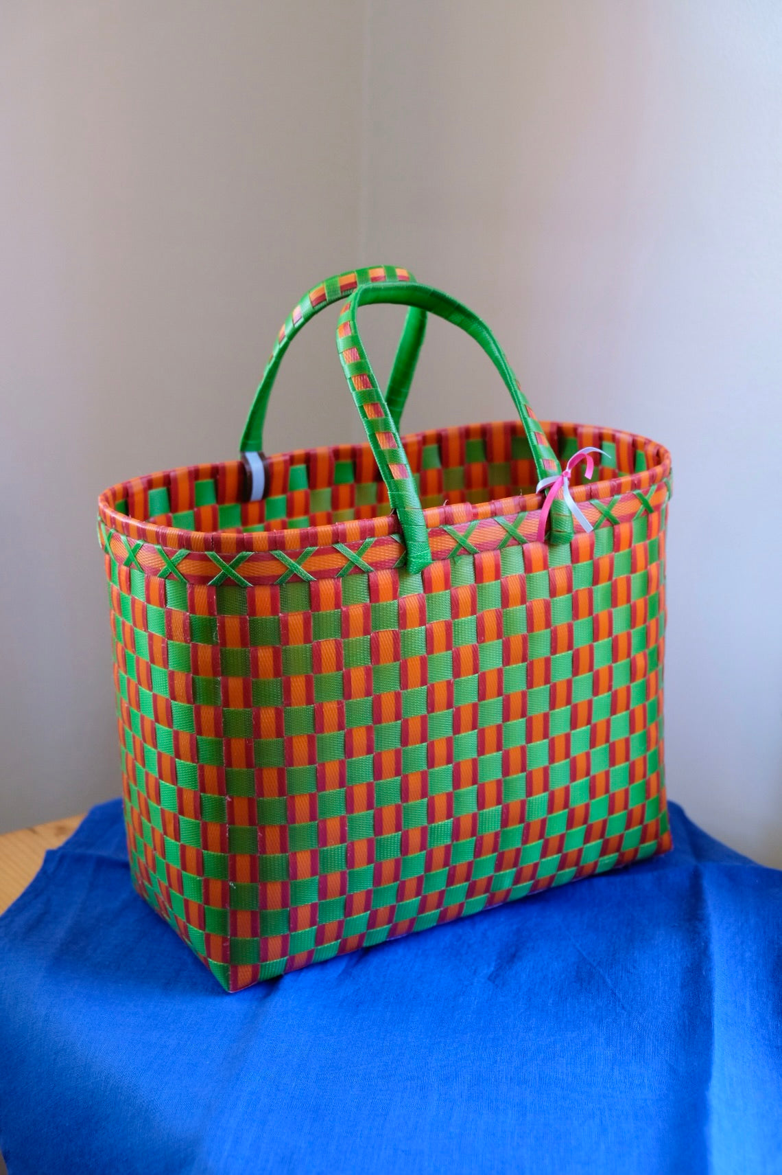 Pali Market Basket Small - Green/Orange/Red