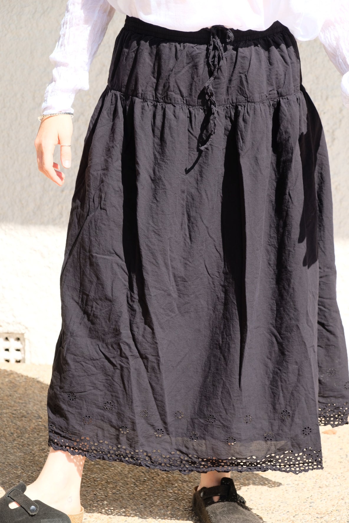 Azalea Skirt - Double Layer Cotton with Broderie Anglaise Hem