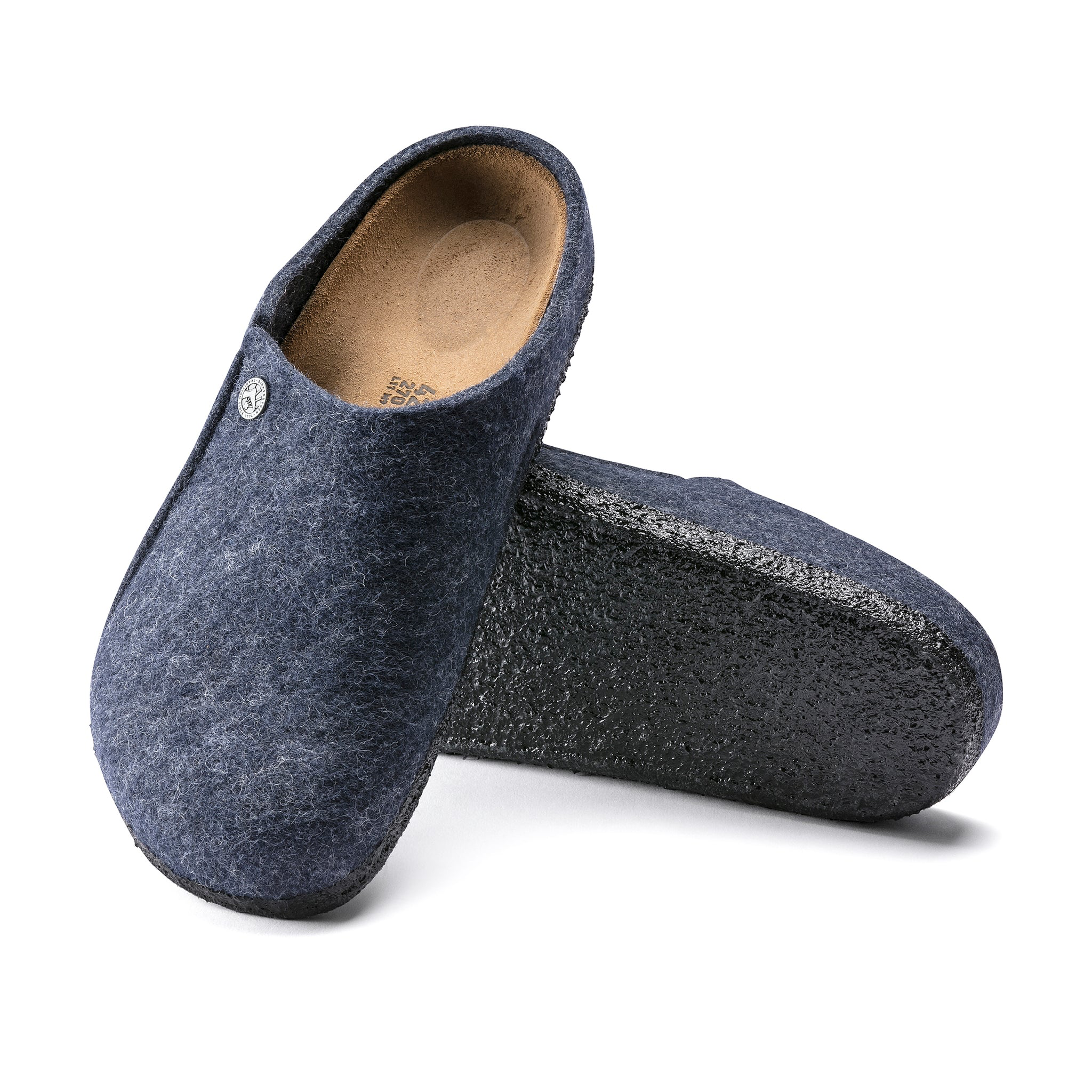 Zermatt Dark Blue Wool Felt Slippers