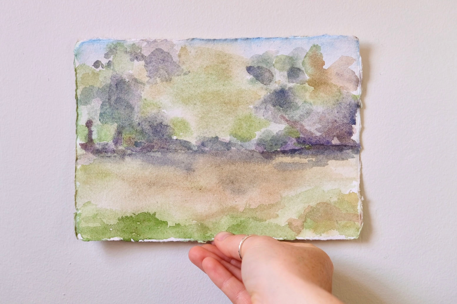 Watercolour Landscape - "Across the River" by Clementine Belle McIntosh