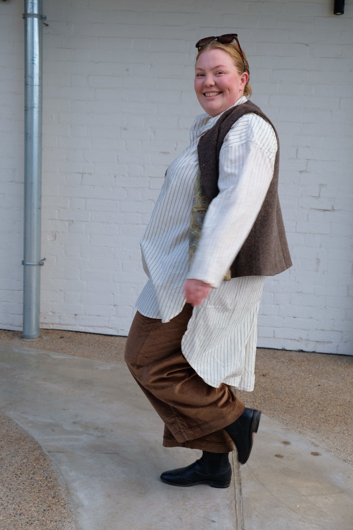 Harper Cotton Shirt - Cream stripe