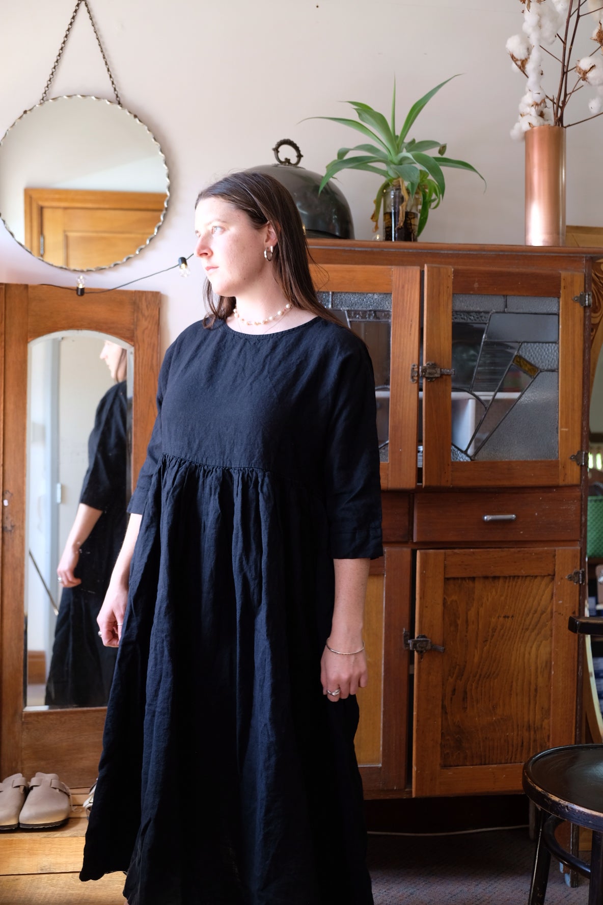 Picnic Dress Linen - Black