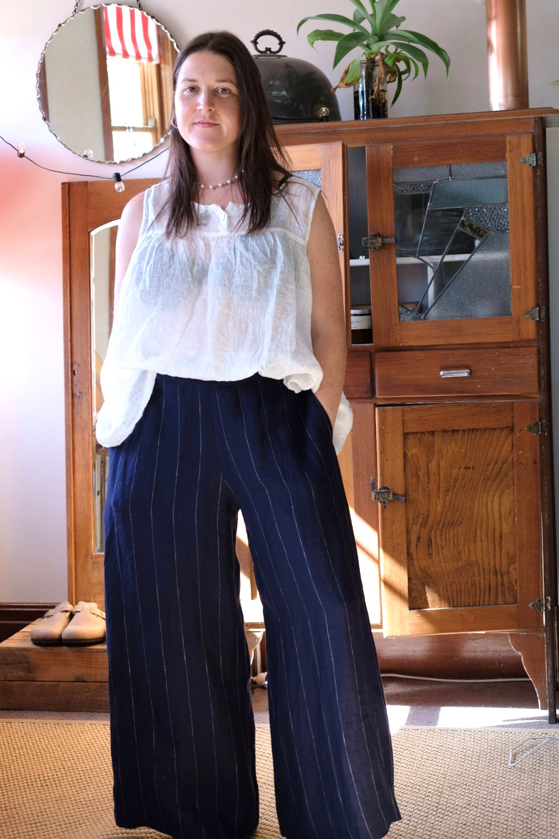 Nila Top Gauze Linen - Warm White