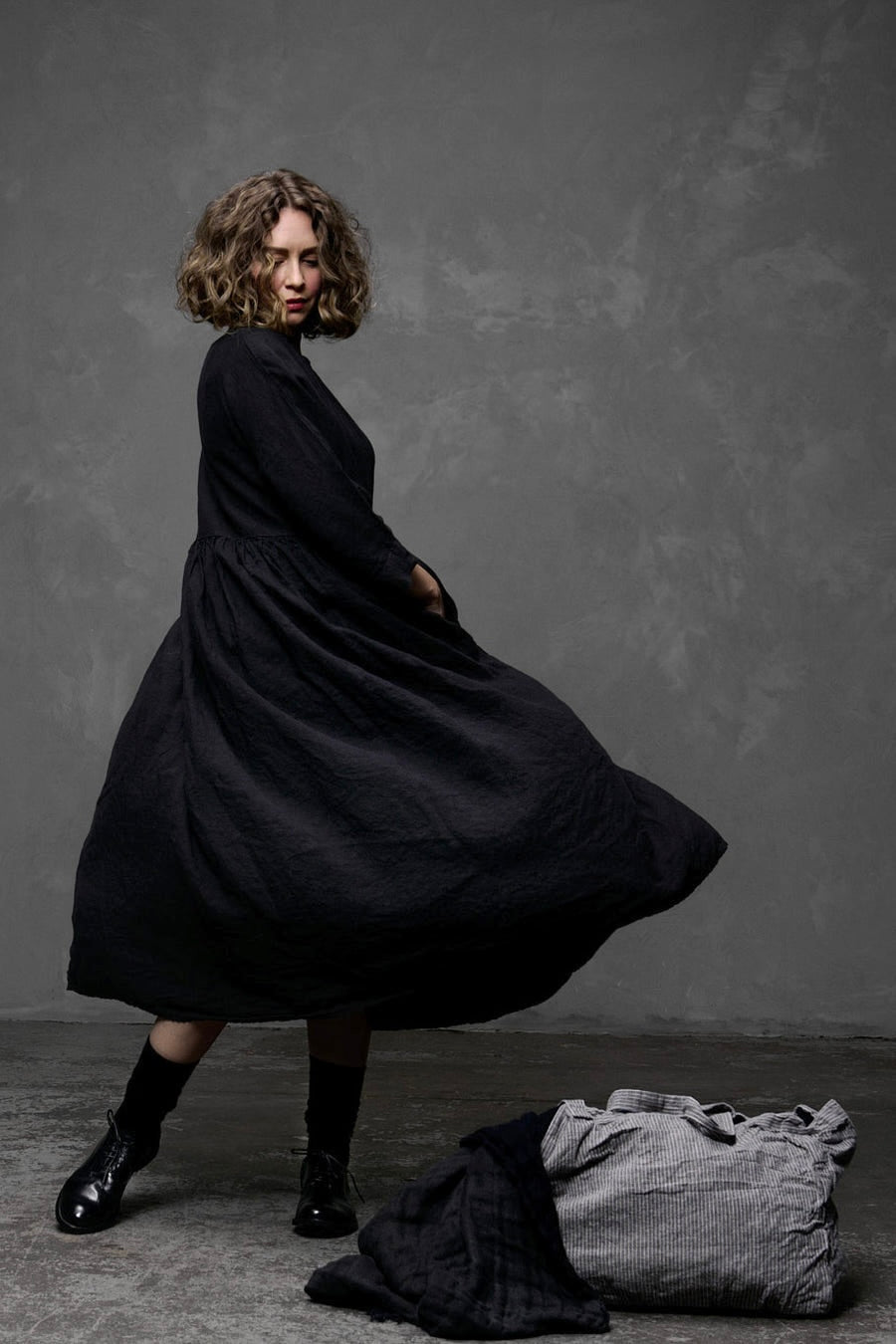 Picnic Dress Linen - Black