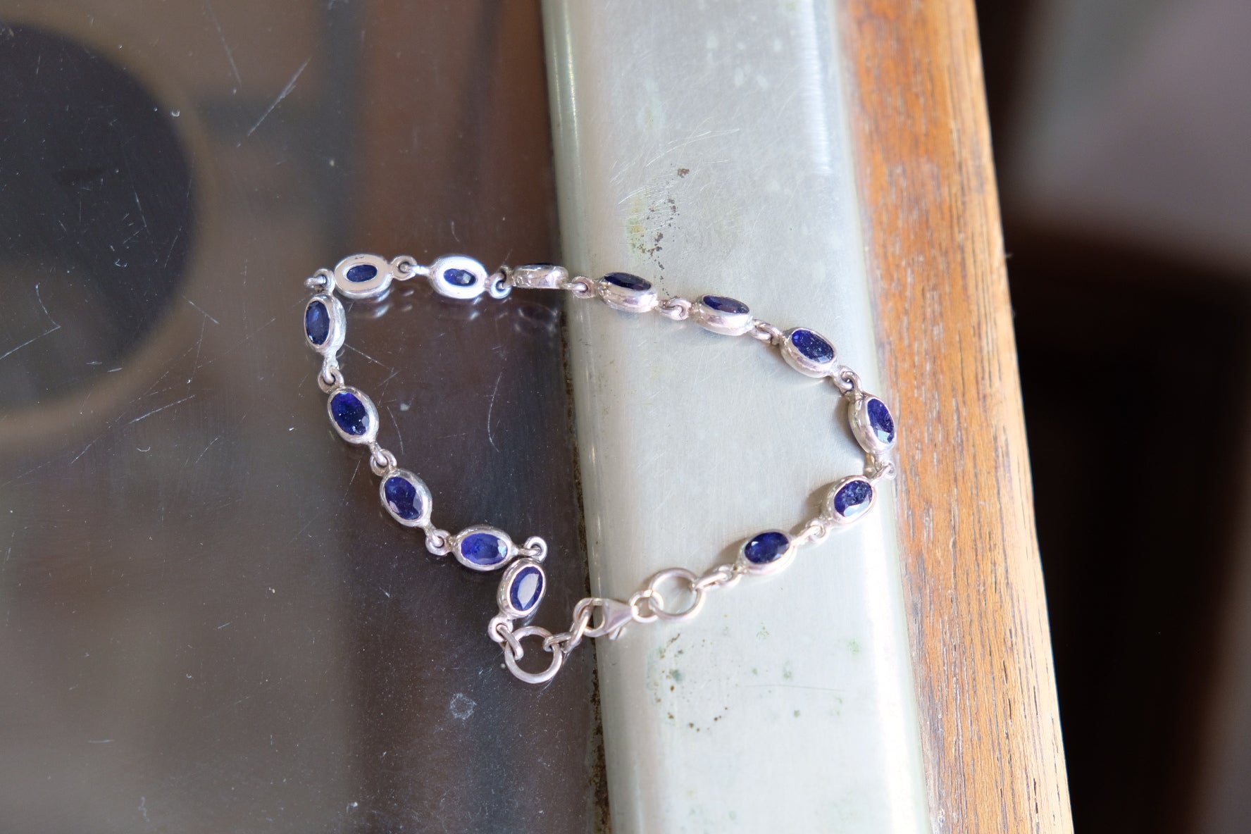 Sapphire and silver bracelet