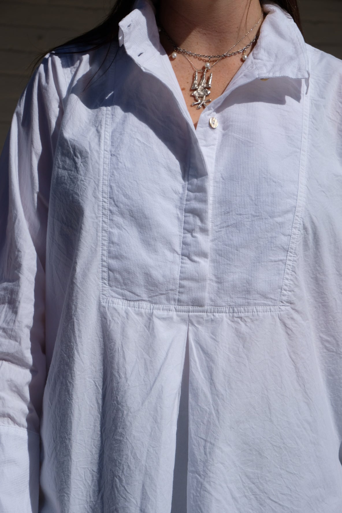 Winifred Shirt - Cotton Poplin - White