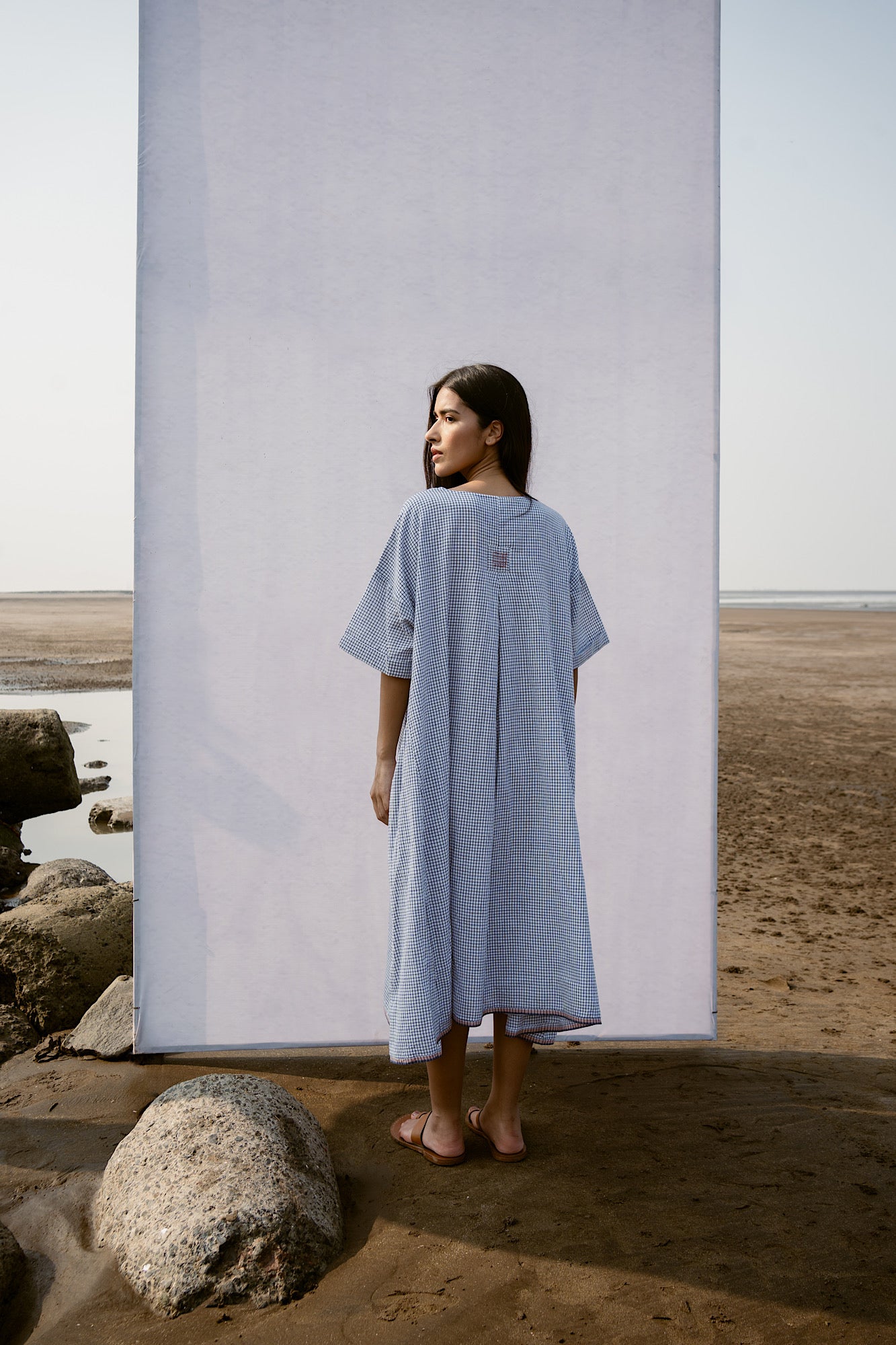 Osaka Dress - Navy Check