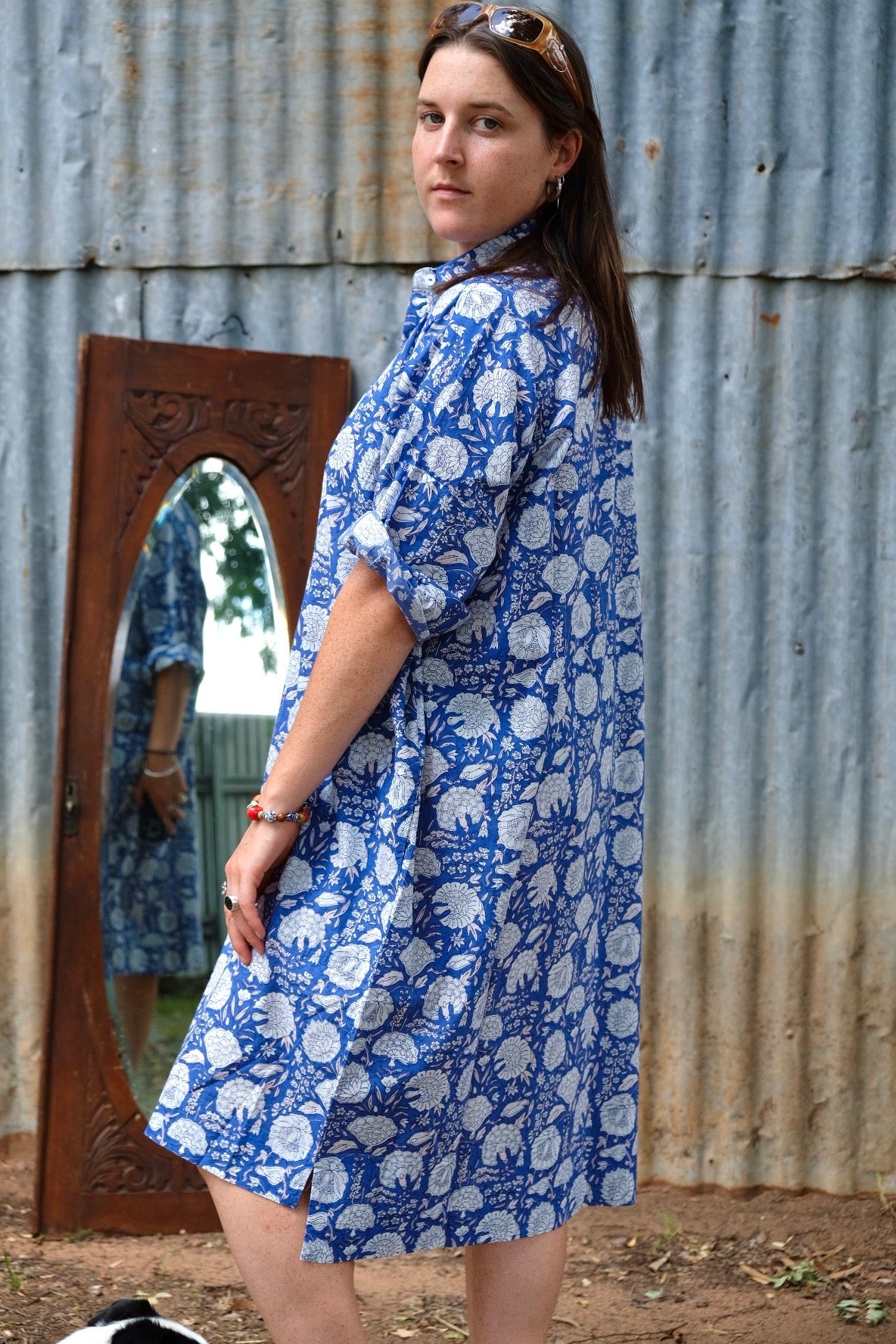 Sal Shirtmaker - Blue/White Jasmine Floral