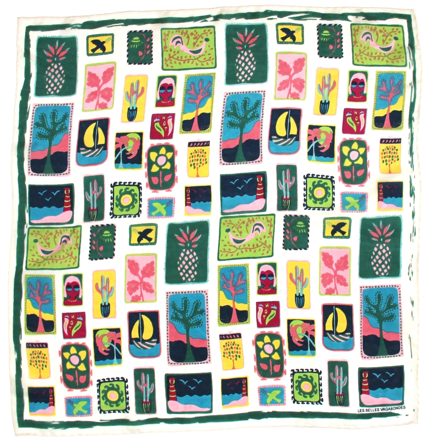Silk scarf - Mini Vert Postcard