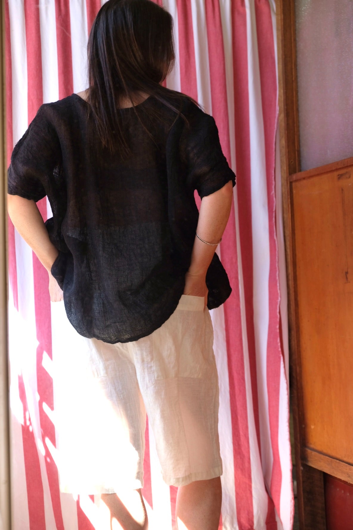JAYA SHORTS - LINEN - Warm white