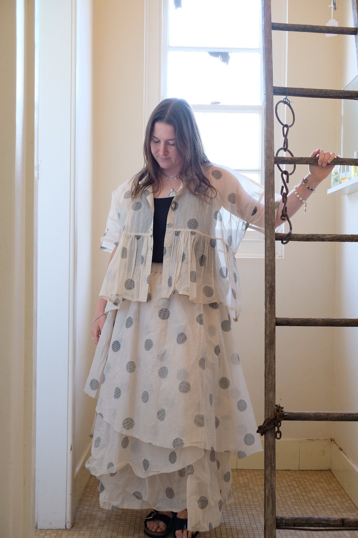 Dotto Gather Jacket - Cotton Organdy Natural