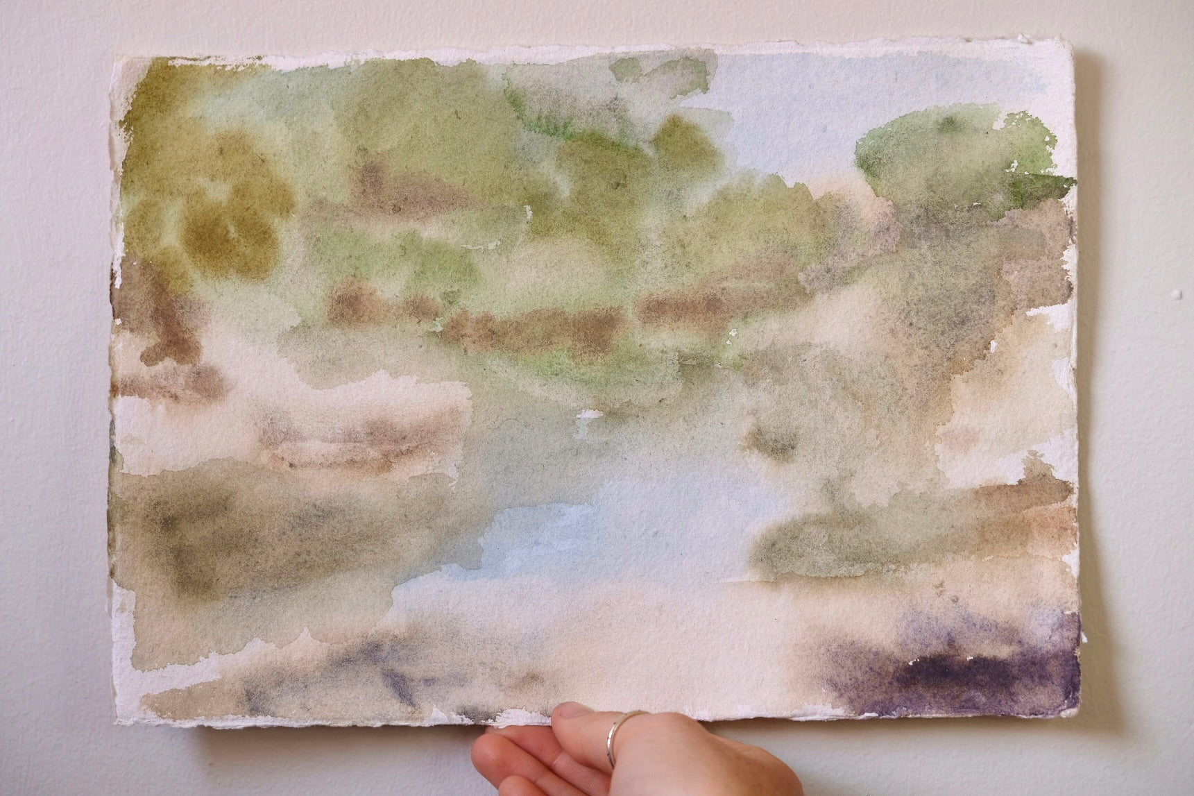 Watercolour Landscape - "Swimming off slippery rocks" by Clementine Belle McIntosh