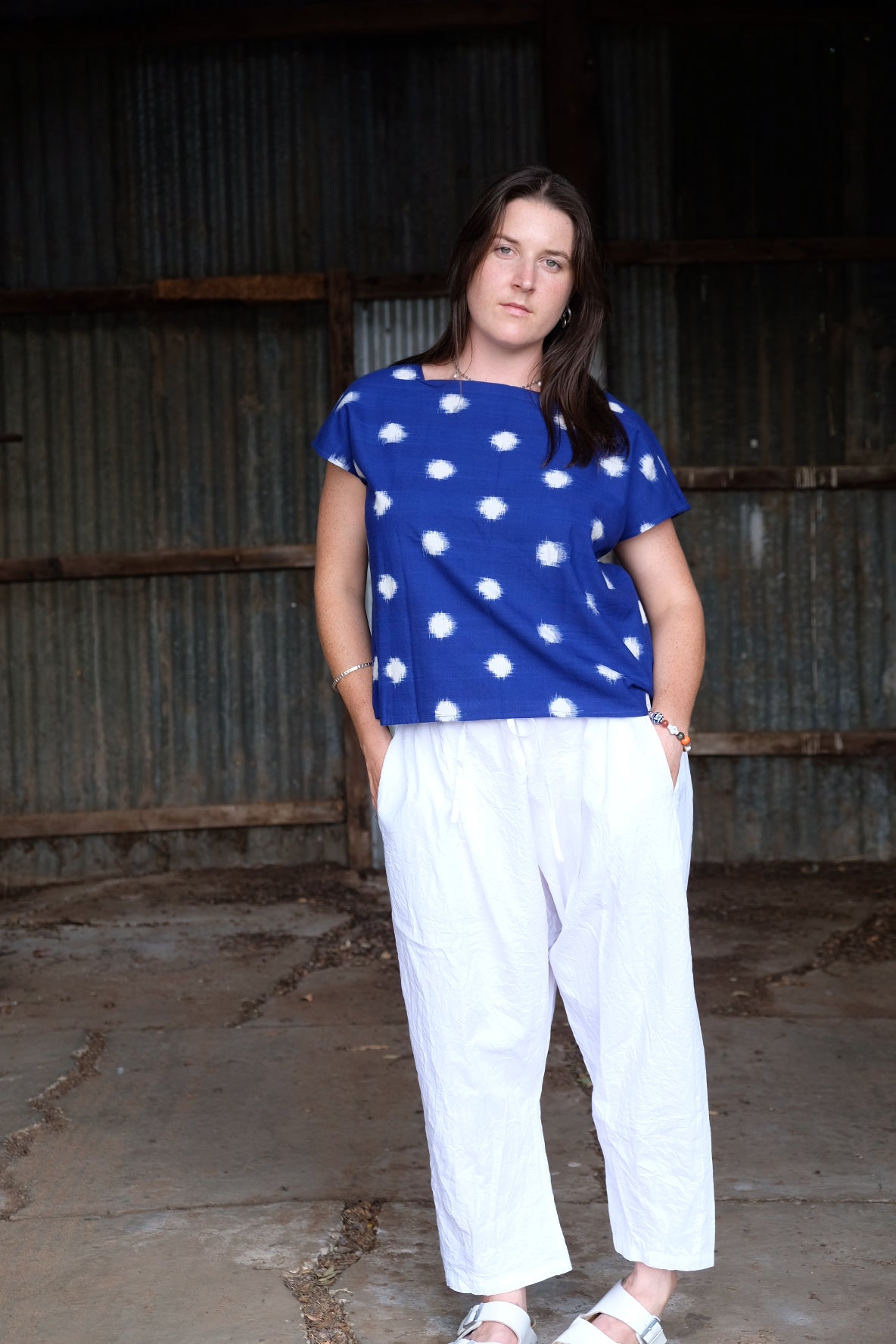 Ori Top - Blue/Ivory